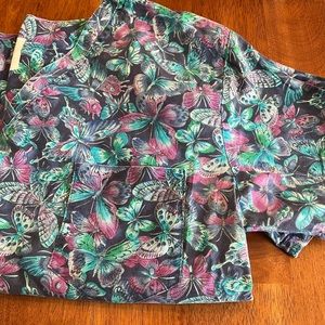 Butterfly Scrub Top